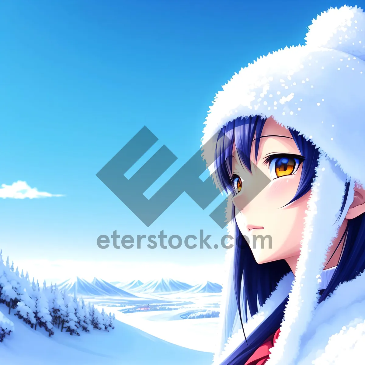 Picture of Joyful Winter Fashion: Pretty Lady with Attractive Hat
