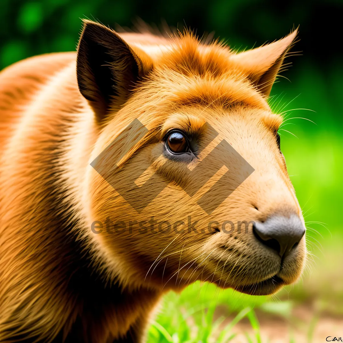 Picture of Wild Foal Portrait in Brown Mane