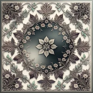 Vintage Damask Floral Wallpaper Design with Retro Ornate Elements