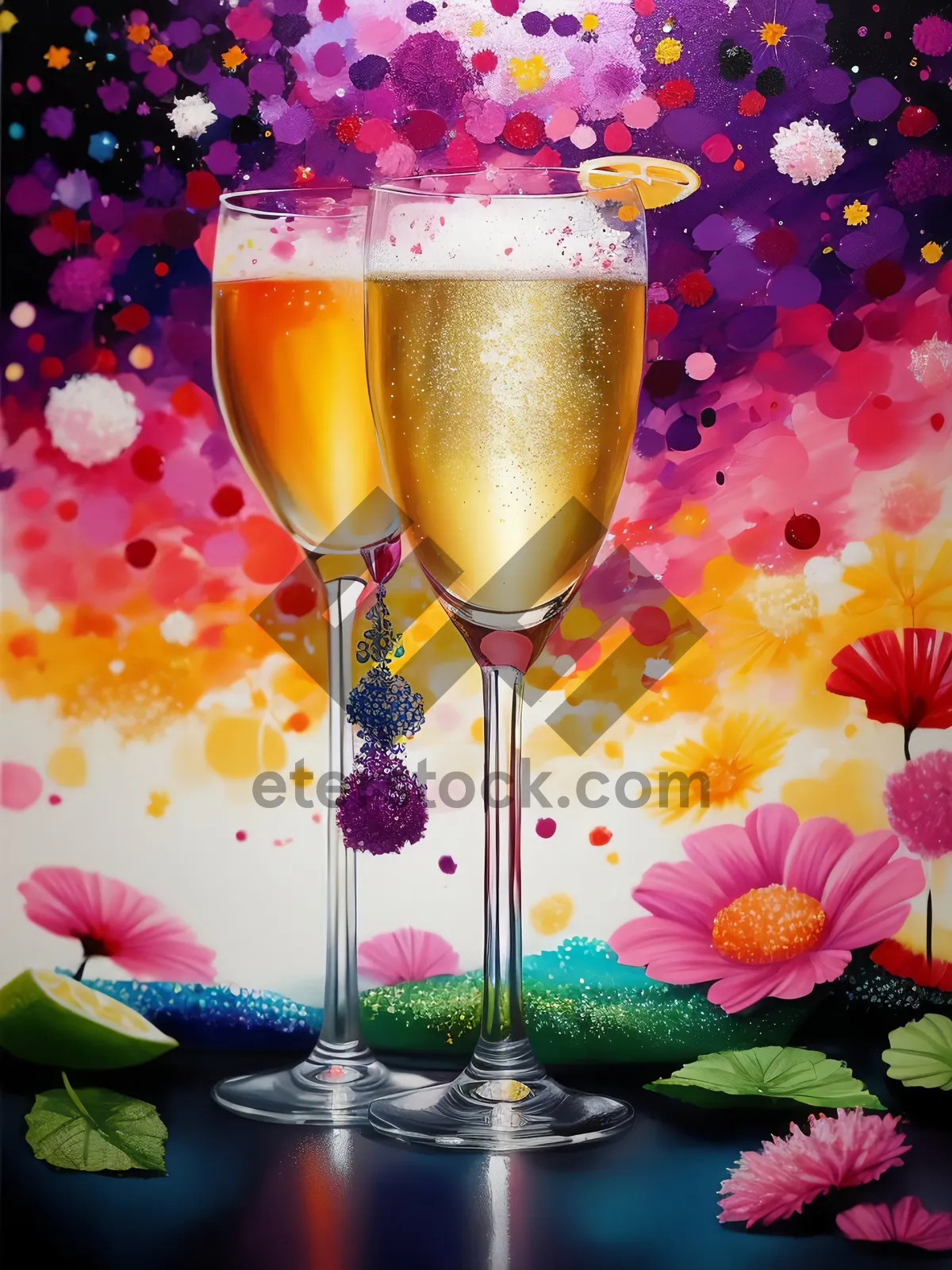 Picture of Sparkling Celebration: Toasting with Champagne Glasses