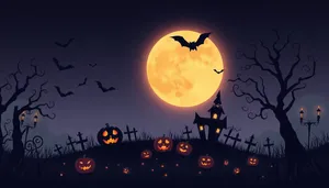 Night Sky Cemetery Moon Art Symbol