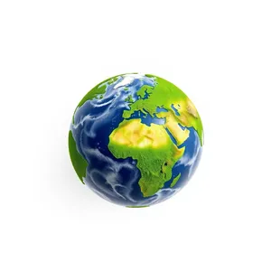 World Map Globe Icon Glass Sphere