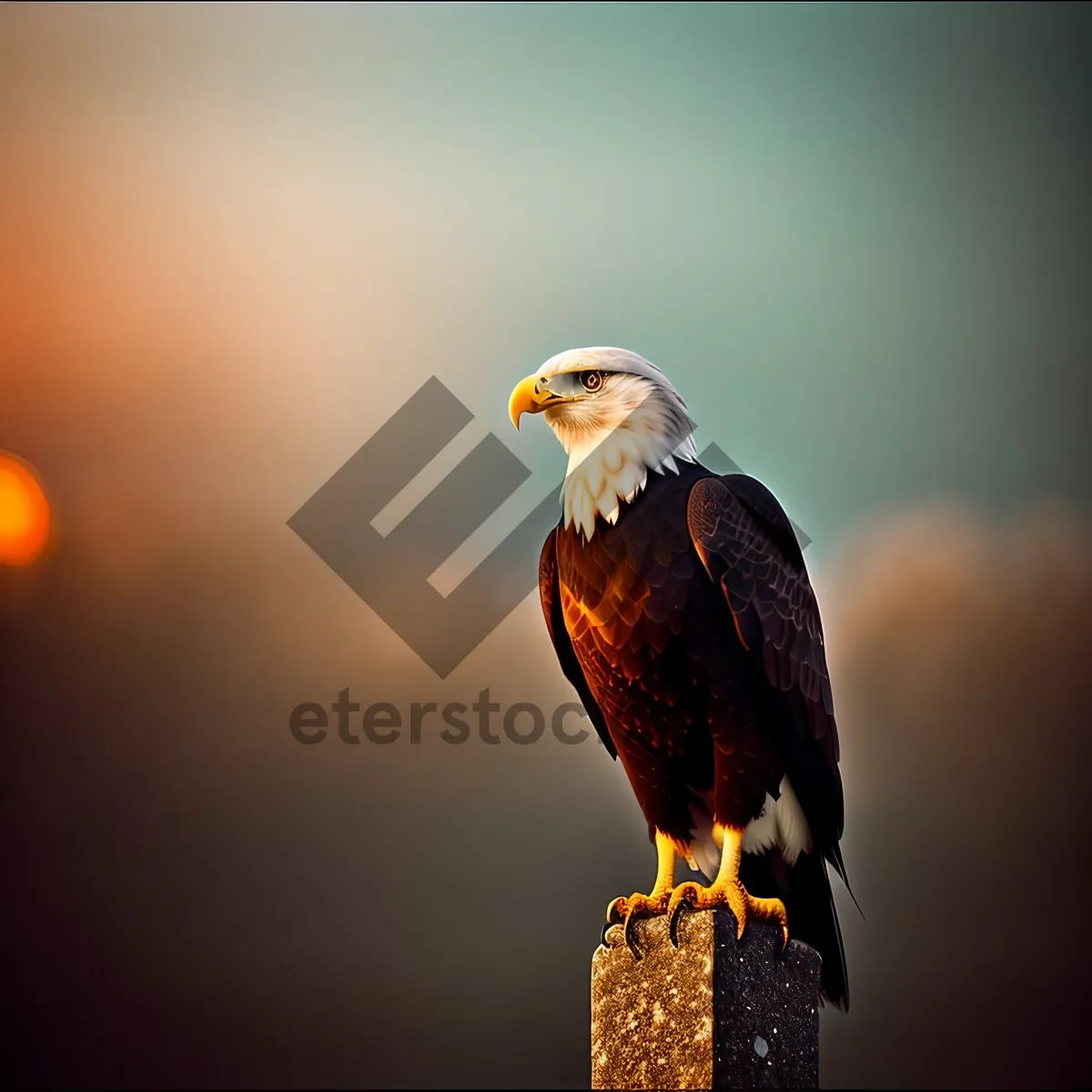 Picture of Majestic Bald Eagle with Intense Gaze