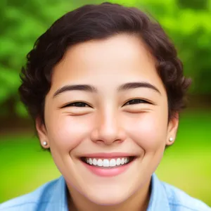 Healthy skincare model with beautiful smile