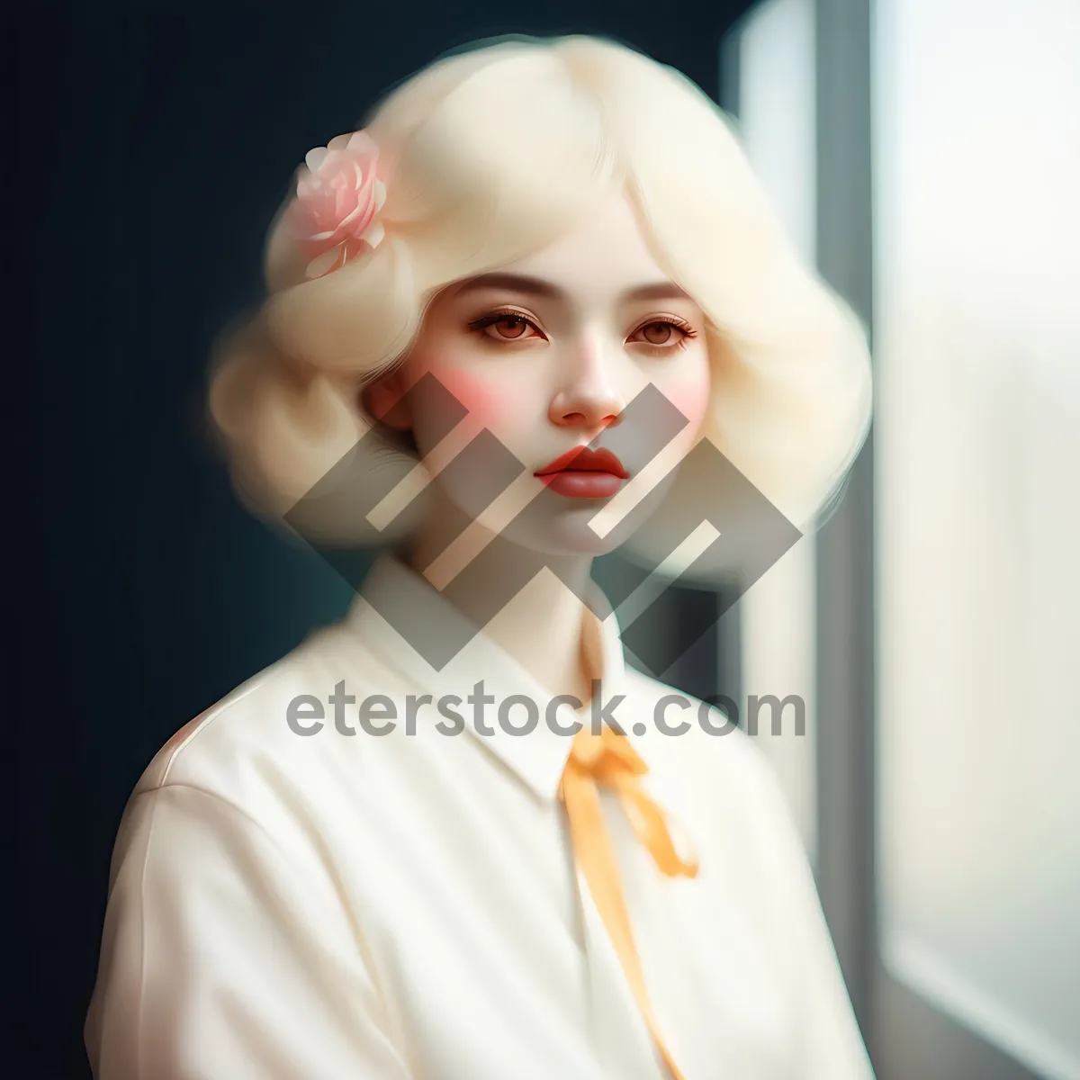 Picture of Happy Lady with Clean Skin Closeup Smiling Portrait
