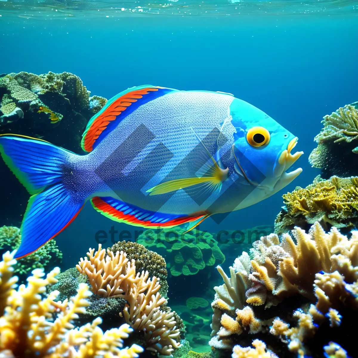 Picture of Vibrant Marine Life in Exotic Coral Reef.