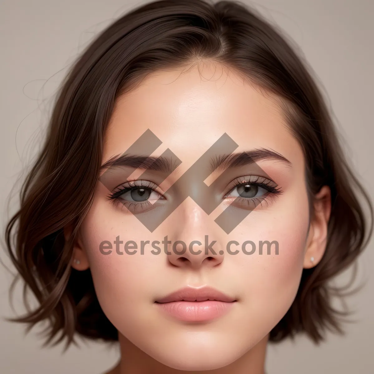 Picture of Stunning brunette model with captivating eyes and flawless skin