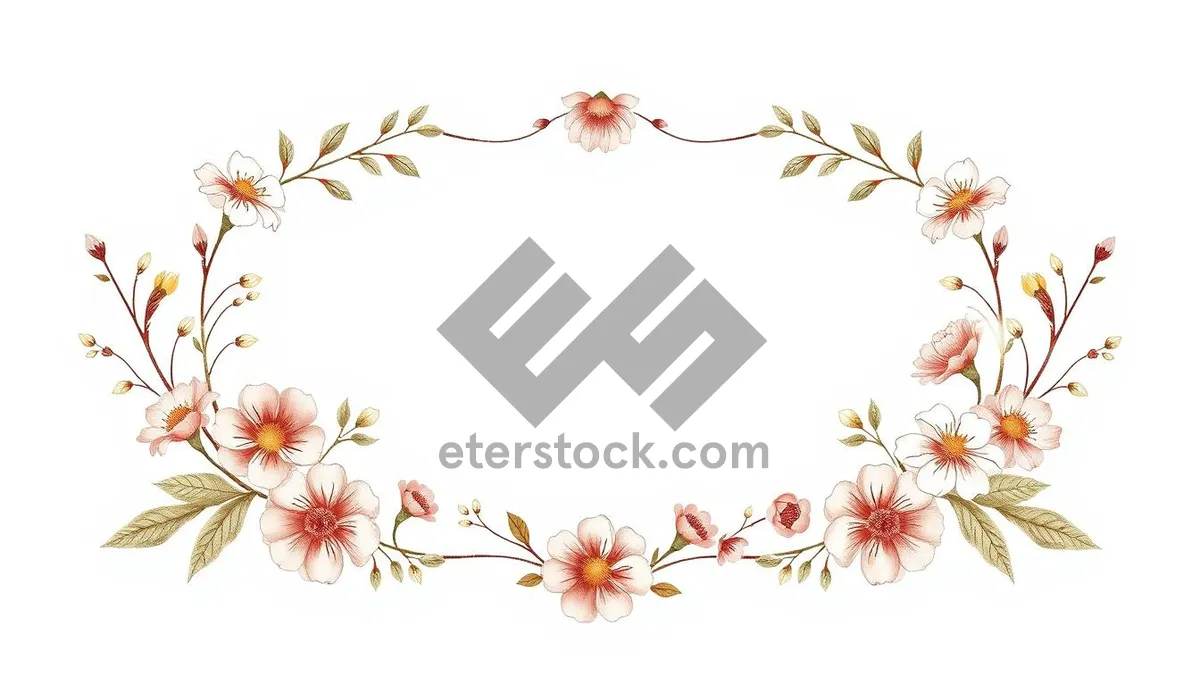 Picture of Vintage floral silhouette on textured wallpaper