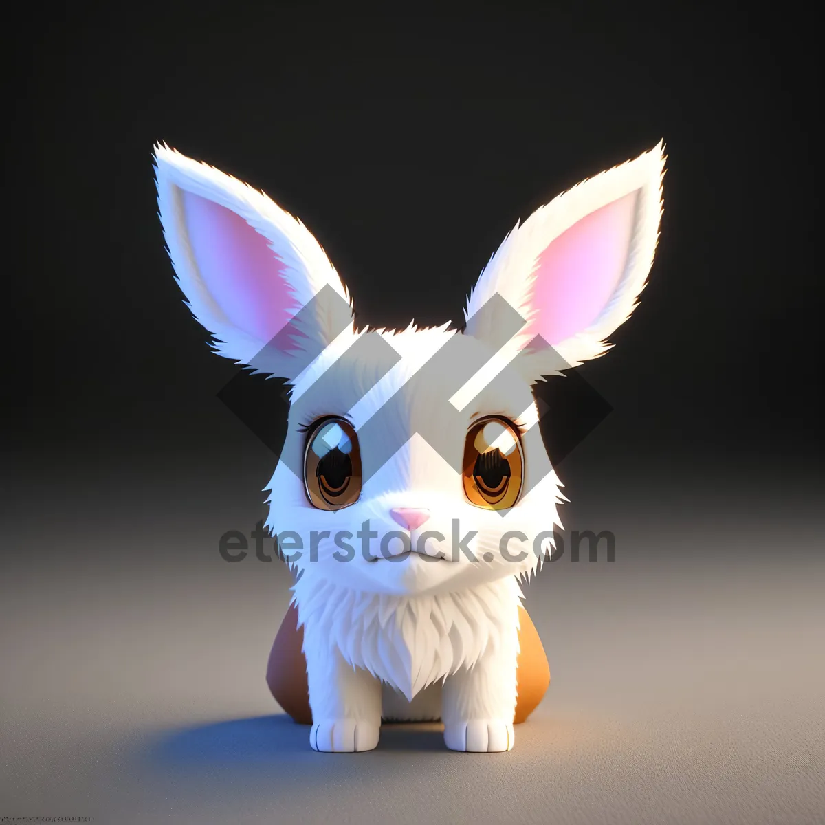 Picture of Fluffy Easter Bunny Toy Image.