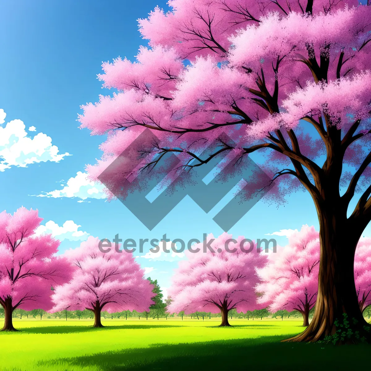 Picture of Vibrant Pink and Lilac Sky Landscape
