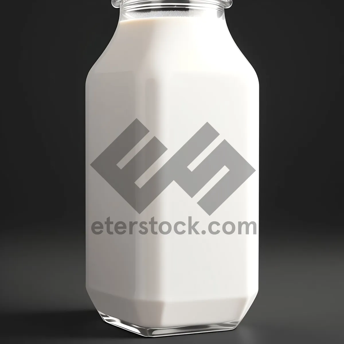 Picture of Clear Plastic Milk Bottle on White Background