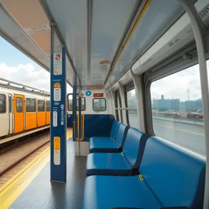 Modern urban subway train at city station