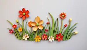 Colorful floral design with pink and orange tulips.