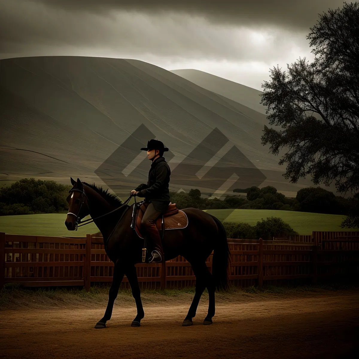 Picture of Equestrian Polo Mallet on Horseback