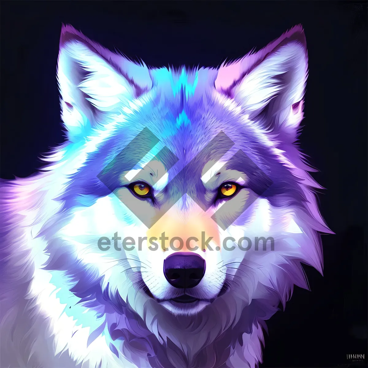 Picture of Majestic White Wolf Gazing at Moonlight