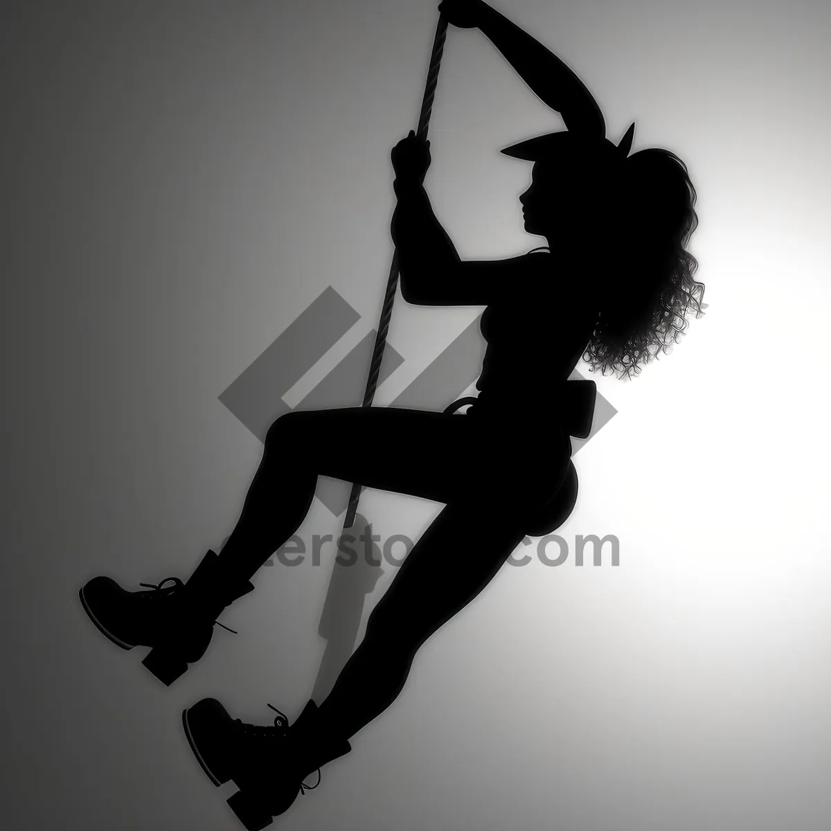 Picture of Energetic dancer's artistic silhouette captures captivating leap.