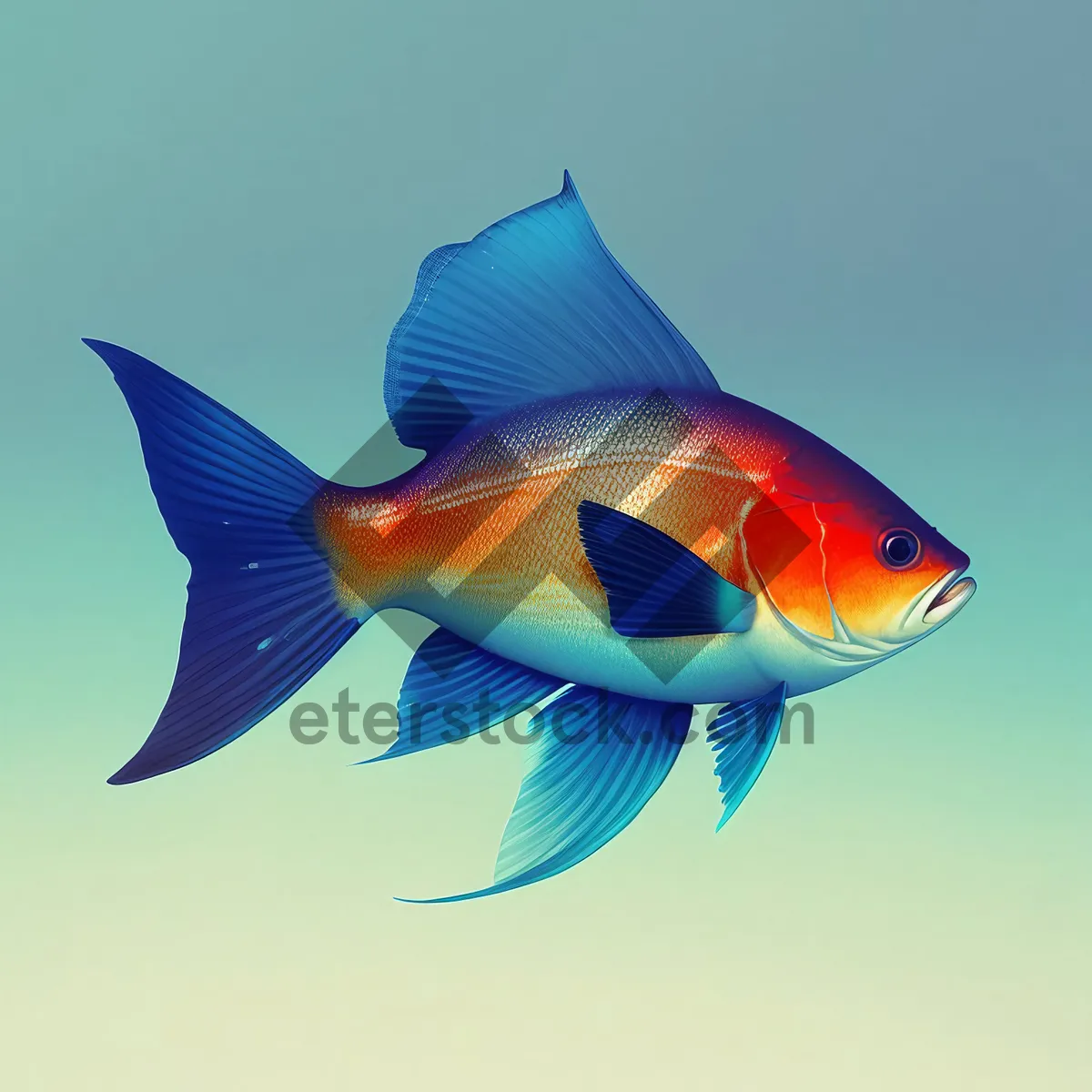 Picture of Golden Fish Swimming in Motion