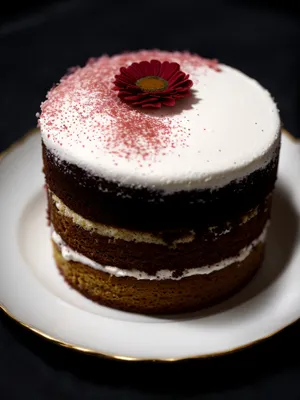 Delicious raspberry chocolate cake with cream icing