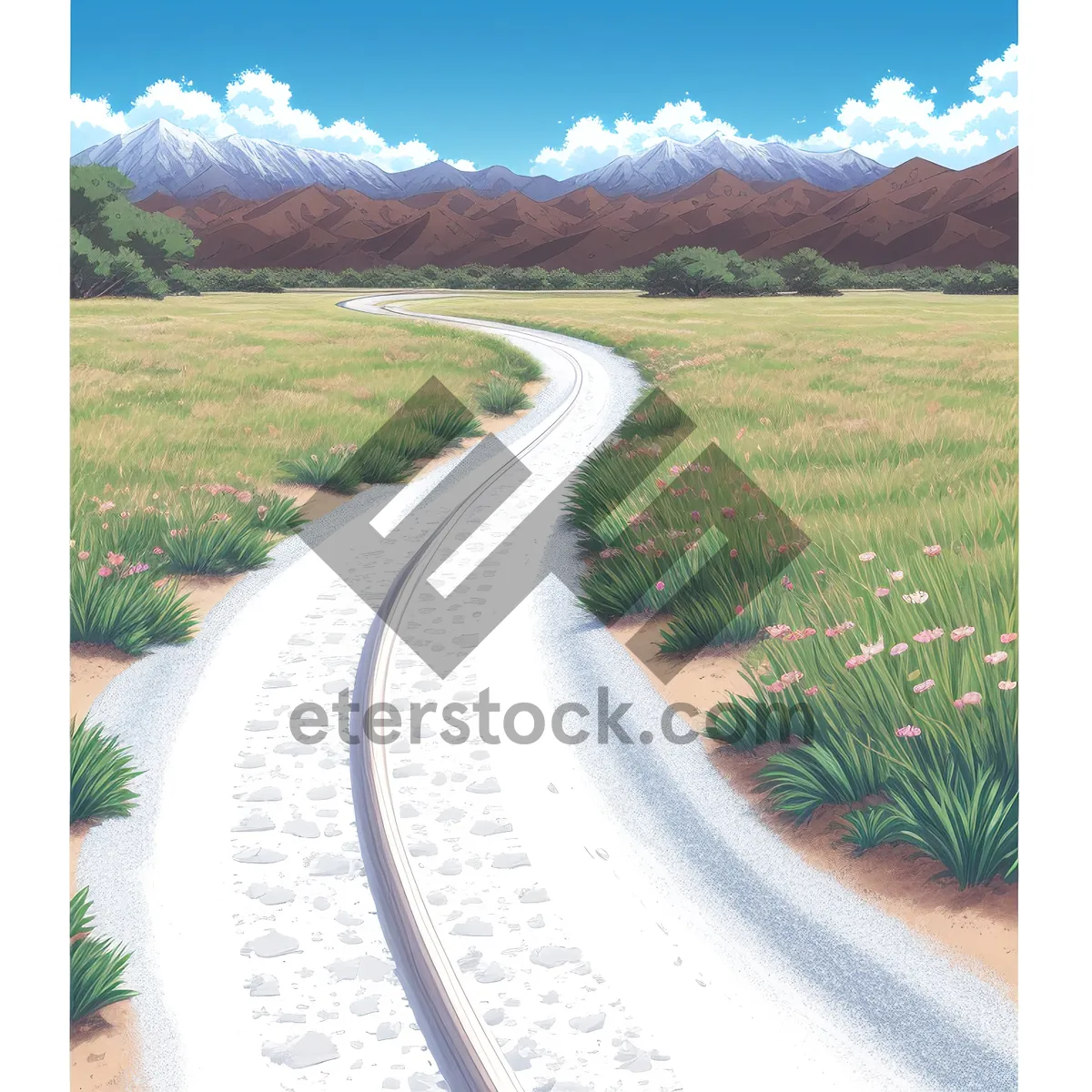 Picture of Scenic rural road amidst beautiful countryside landscape