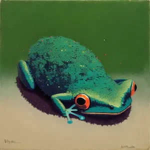 Vibrant Eyed Tree Frog in Wildlife Habitat