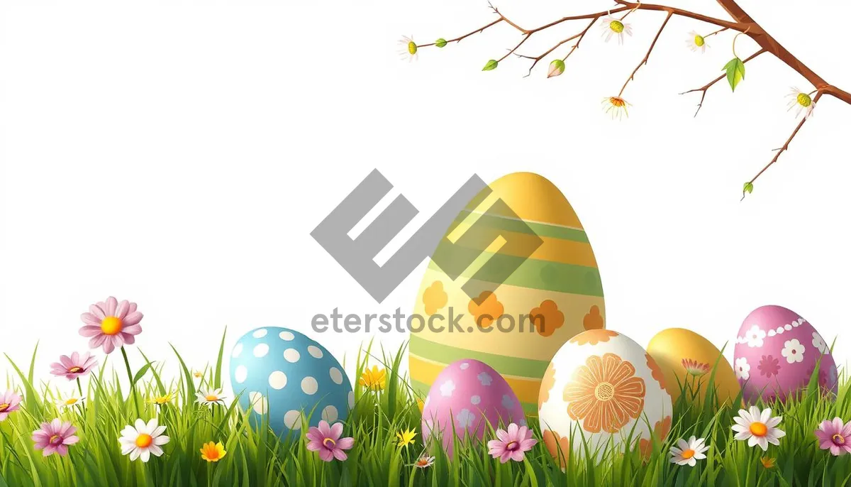 Picture of Easter Bunny Egg Decoration Card