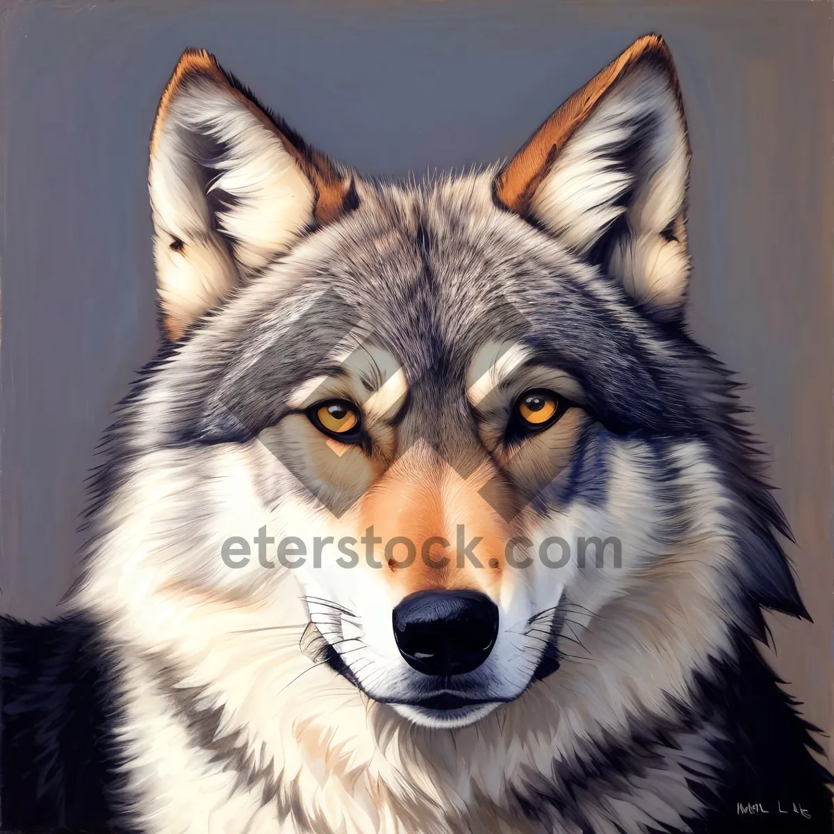 Picture of Majestic Malamute: A Purebred Sled Dog with Piercing Eyes