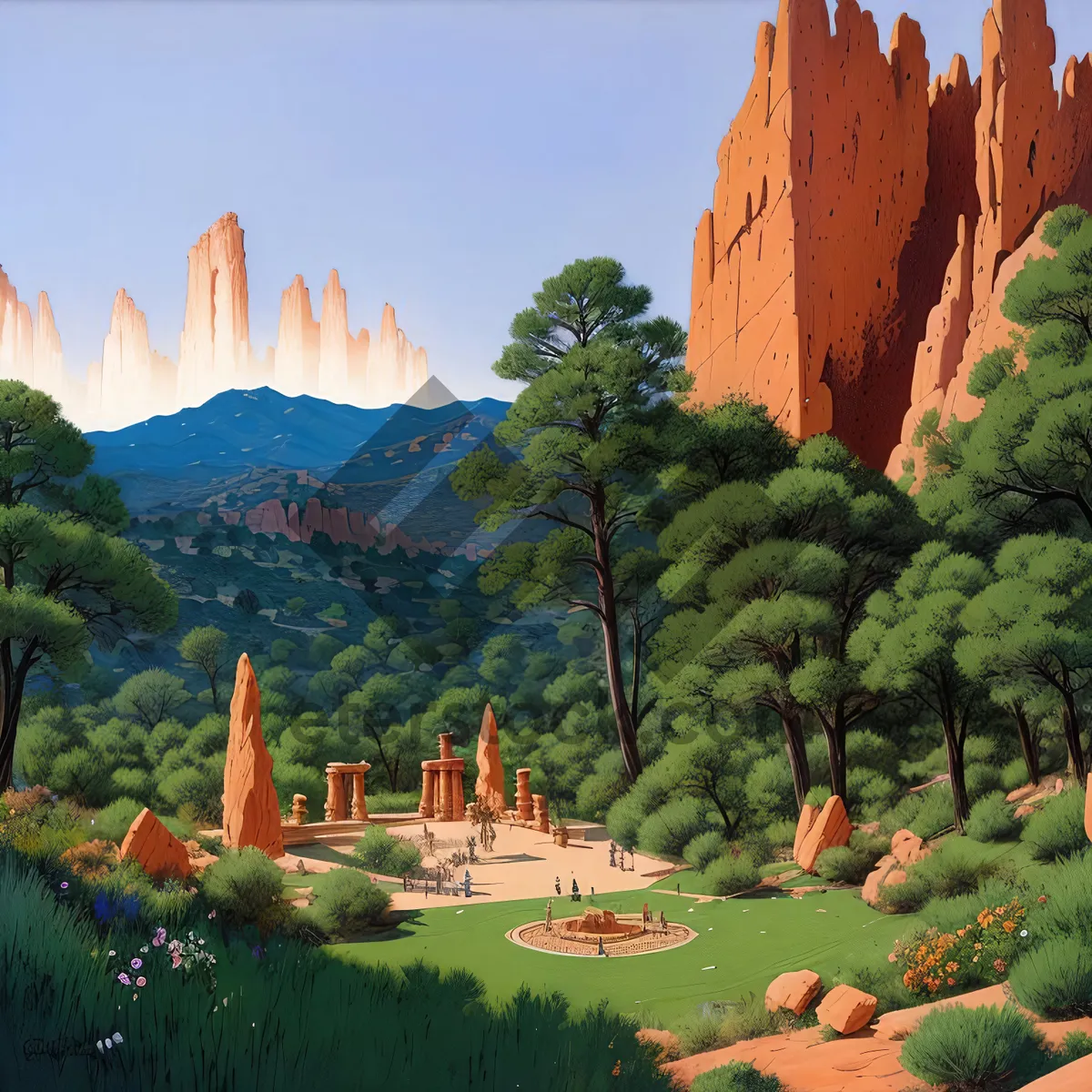 Picture of Majestic Valley: A Serene Canyon Landscape in a National Park