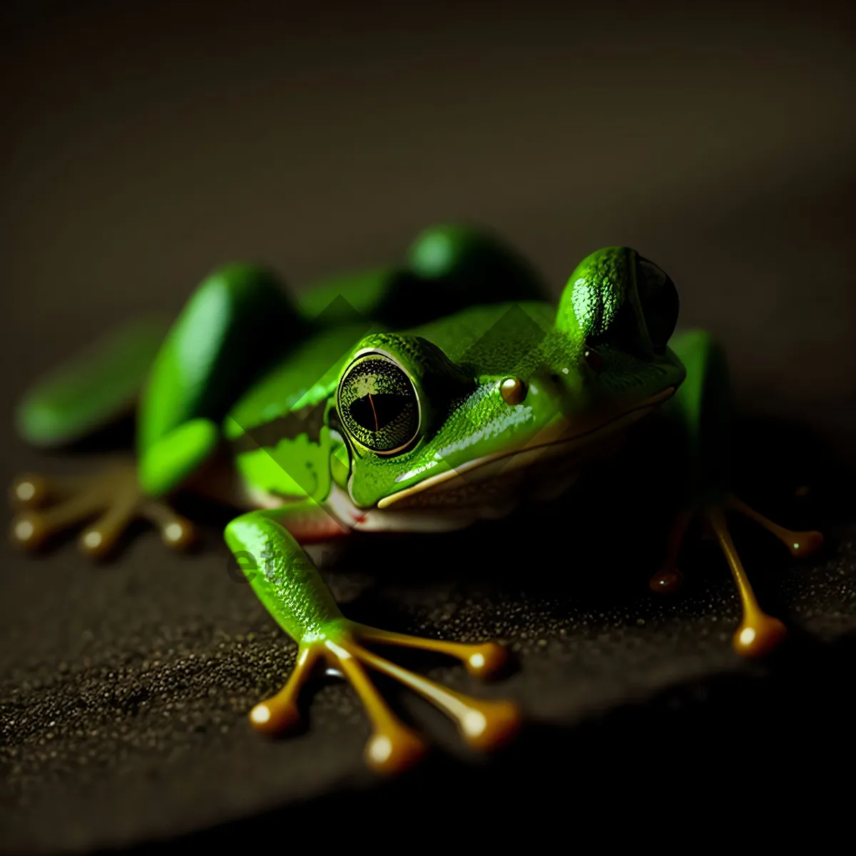 Picture of Bulging-eyed Tree Frog - Close-up Wildlife Abstraction