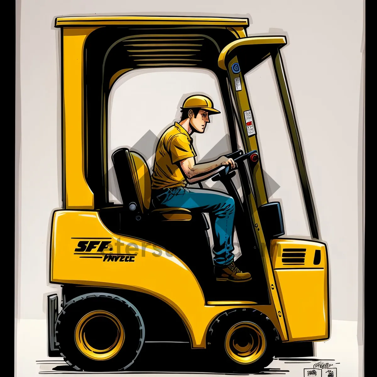 Picture of Heavy-duty Forklift Truck in Industrial Construction Work