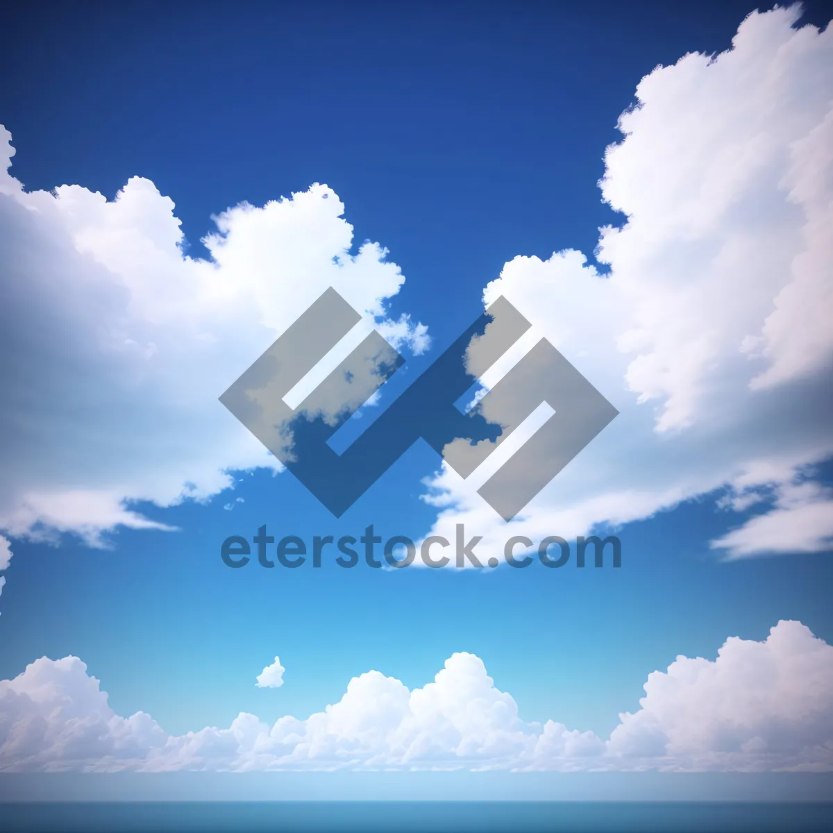 Picture of Vast Azure Sky with Fluffy Clouds