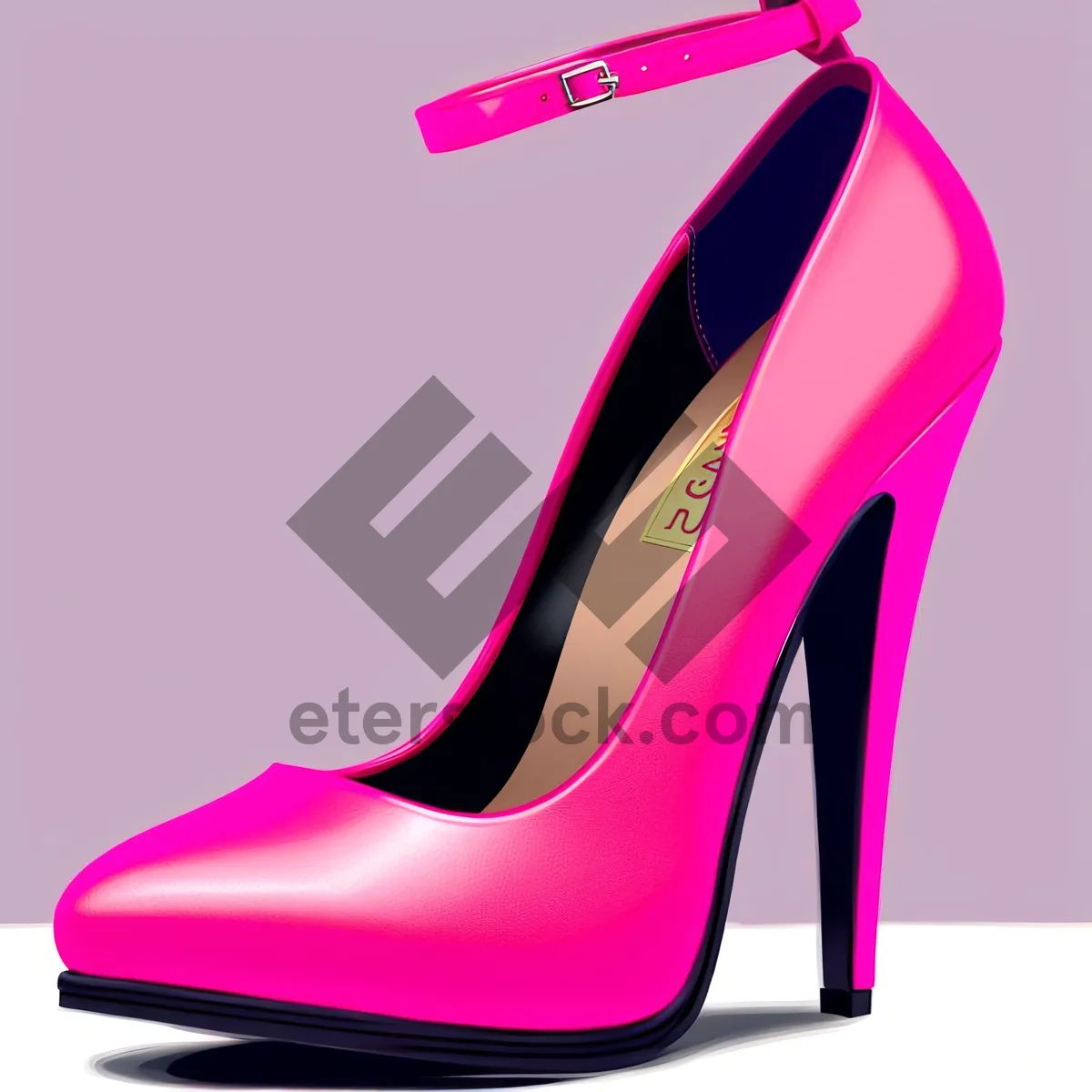 Picture of Black Leather Stiletto High-Heel Fashion Shoe