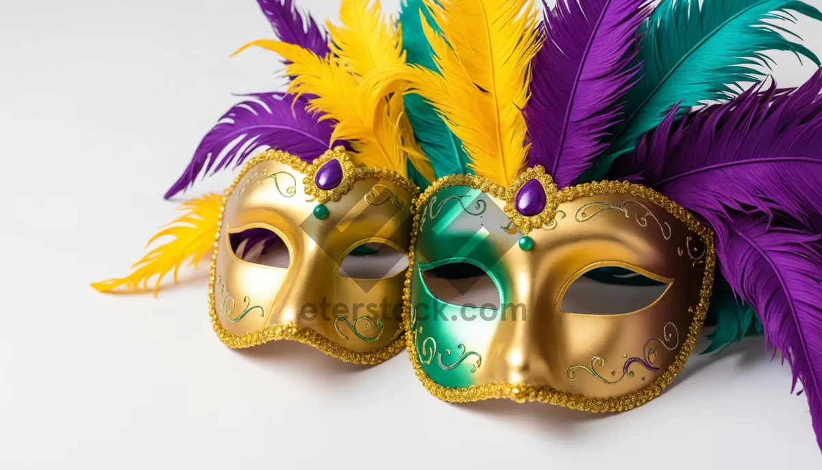 Picture of Golden Venetian Mask - Mysterious Carnival Artistry