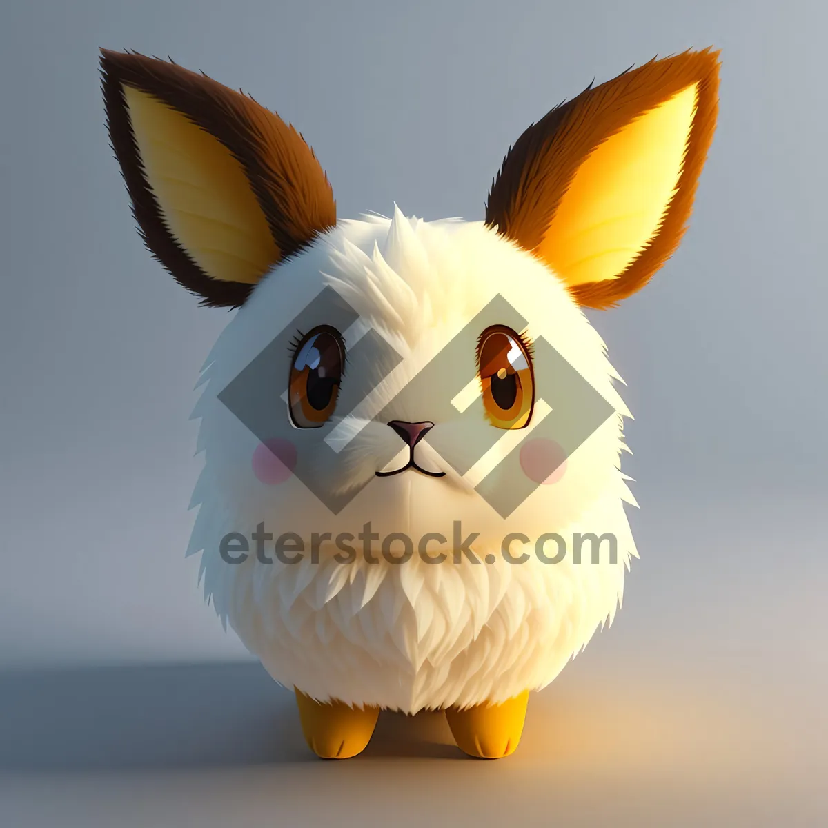 Picture of Fluffy Easter Bunny with Funny Egg