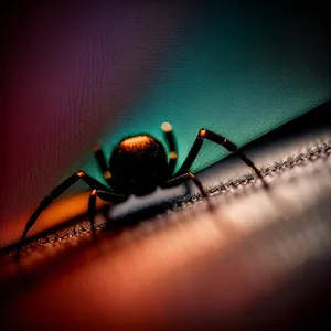Close-up of a Black Widow Spider on Green Grass.