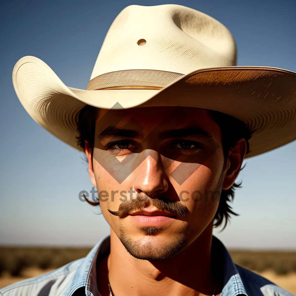 Picture of Smiling Cowboy Man with Western Hat