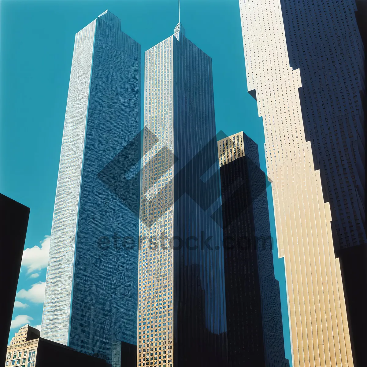 Picture of Modern Urban Skyline with Tall Glass Skyscrapers