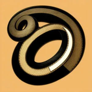 Shiny Black Coil Restraint: 3D Symbolic Fastener