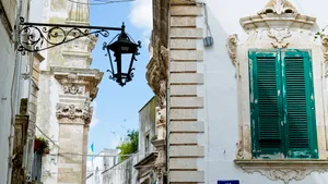 Historic cathedral tower in ancient city