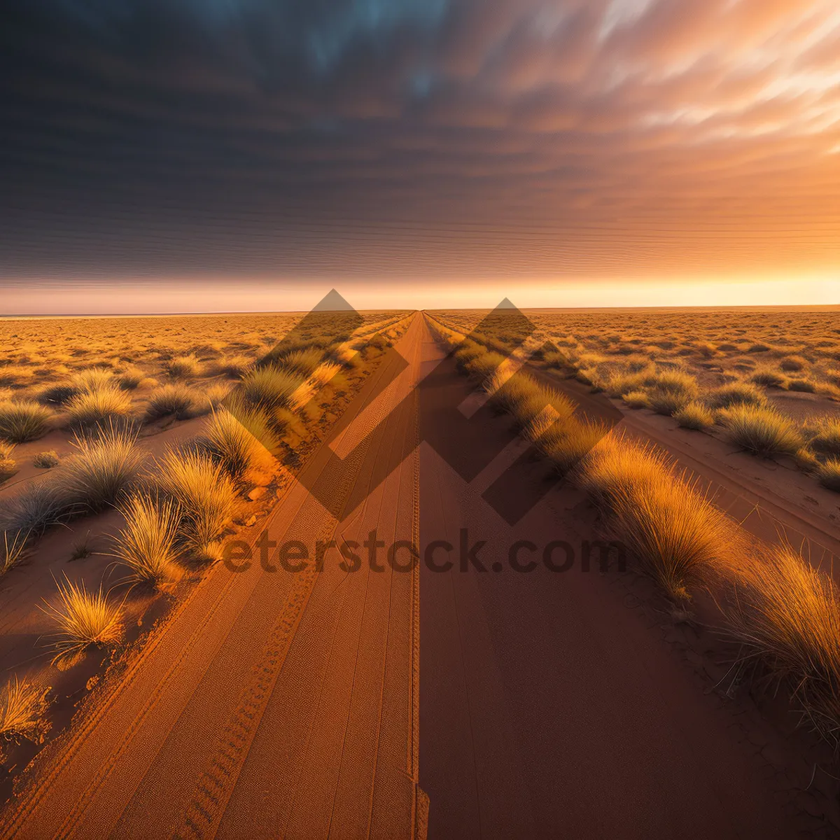 Picture of Sandy Horizon at Sunset: Road-tripping into the Scenic Desert