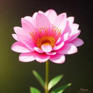 Pink Lotus Blossom in Closeup Bloom