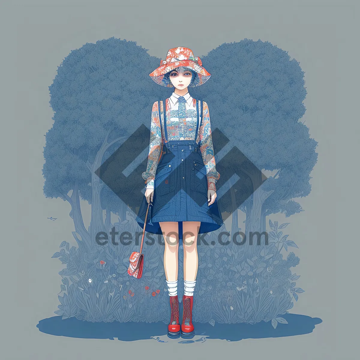 Picture of Fashionable Lady with Joyful Style