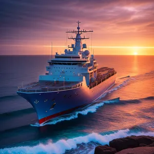 Sea-bound Cargo Vessel at Port