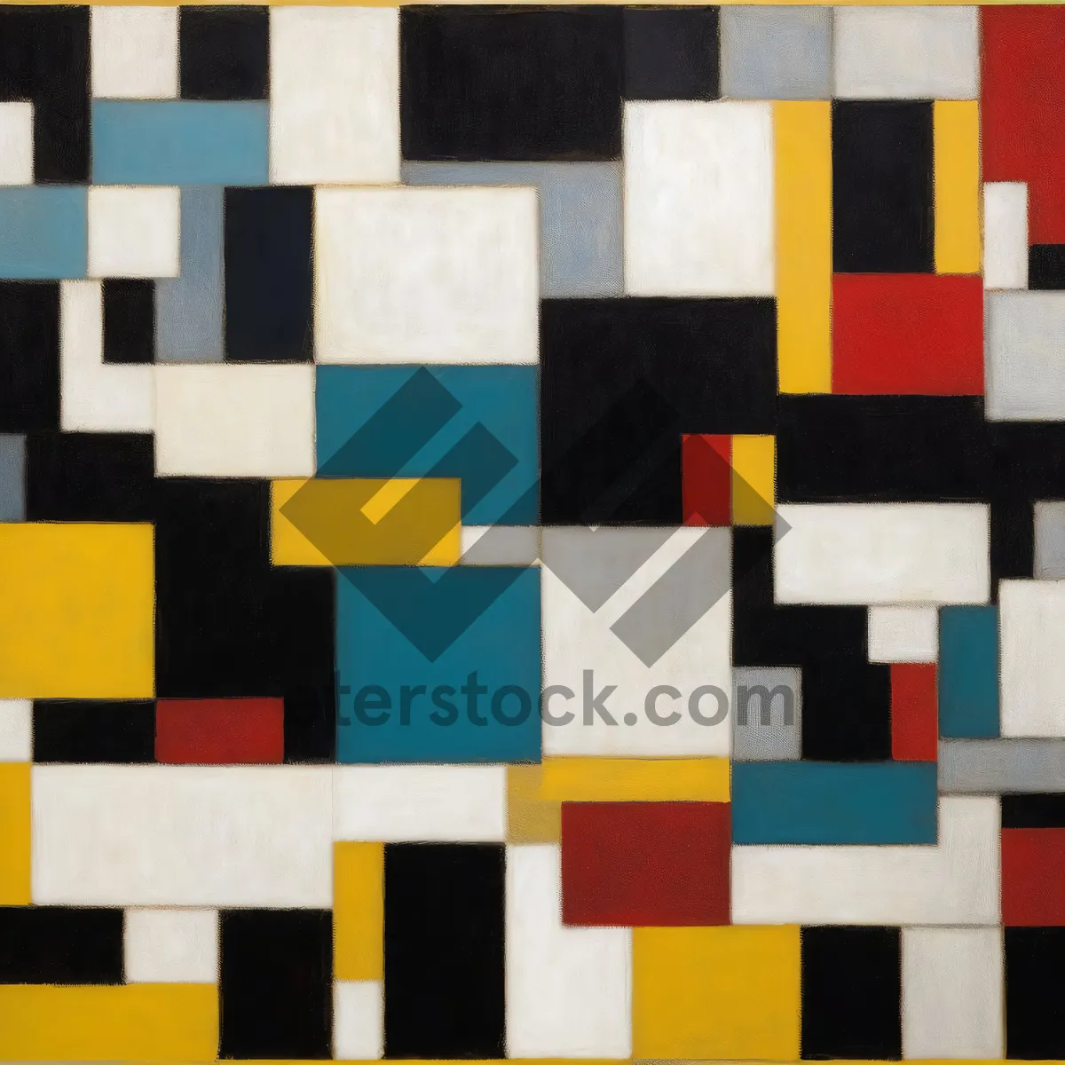 Picture of Colorful Checkerboard Square Mosaic Design Art Texture Pattern