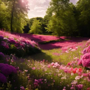 Colorful Rhododendron in a Vibrant Garden Landscape