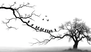 Silhouette tree branches against sky in autumn season.
