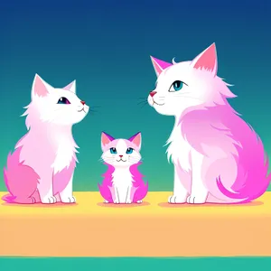 Cute Kitty Cartoon Art Animal Image