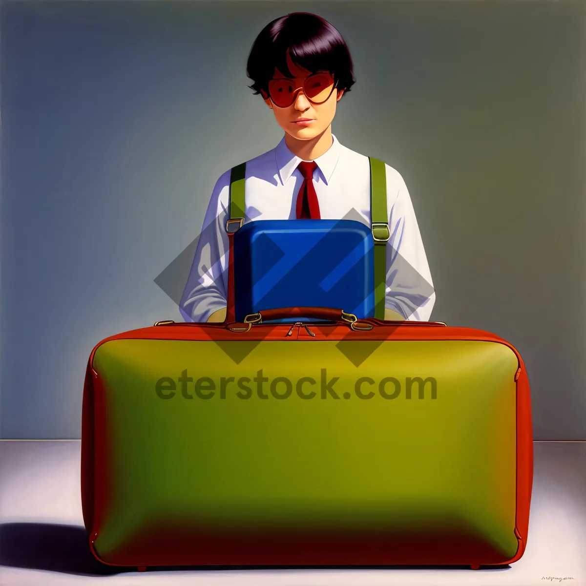 Picture of Office Professional taking a Break on Kitchen Ottoman