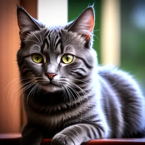 Furry Baby Cat with Striped Fluffy Fur