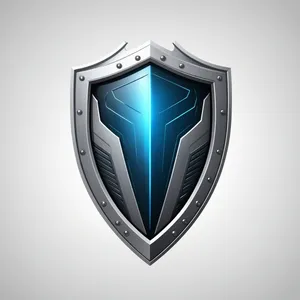 Shiny heart-shaped shield graphic design icon