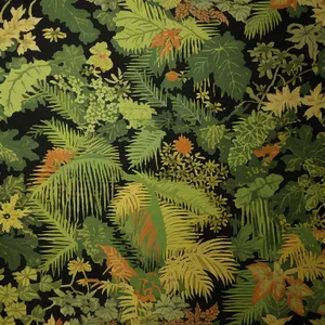 Lush Tropical Fern in Forest Foliage